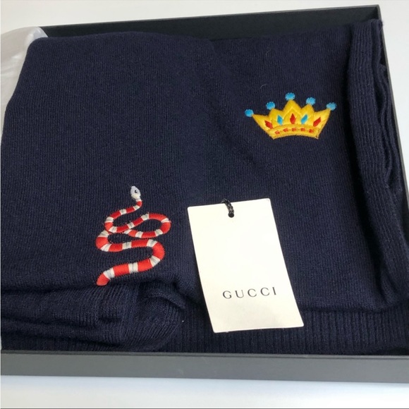Gucci Unisex Embroidered Scarf Cashmere Wrap - Picture 7 of 7